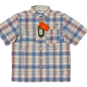 Habit Blue and Red Casual Button Down Shirt Lightweight
